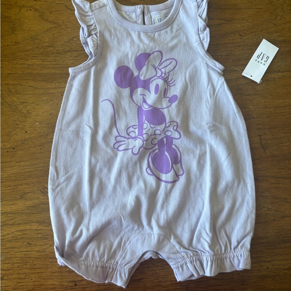 Purple Minnie Mouse Baby Romper